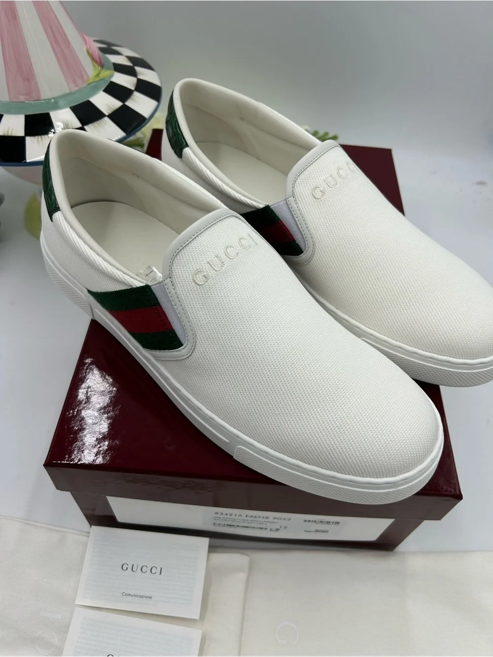 Men's Gucci ace slip on sneaker size 12 fits 13 US made in Italy